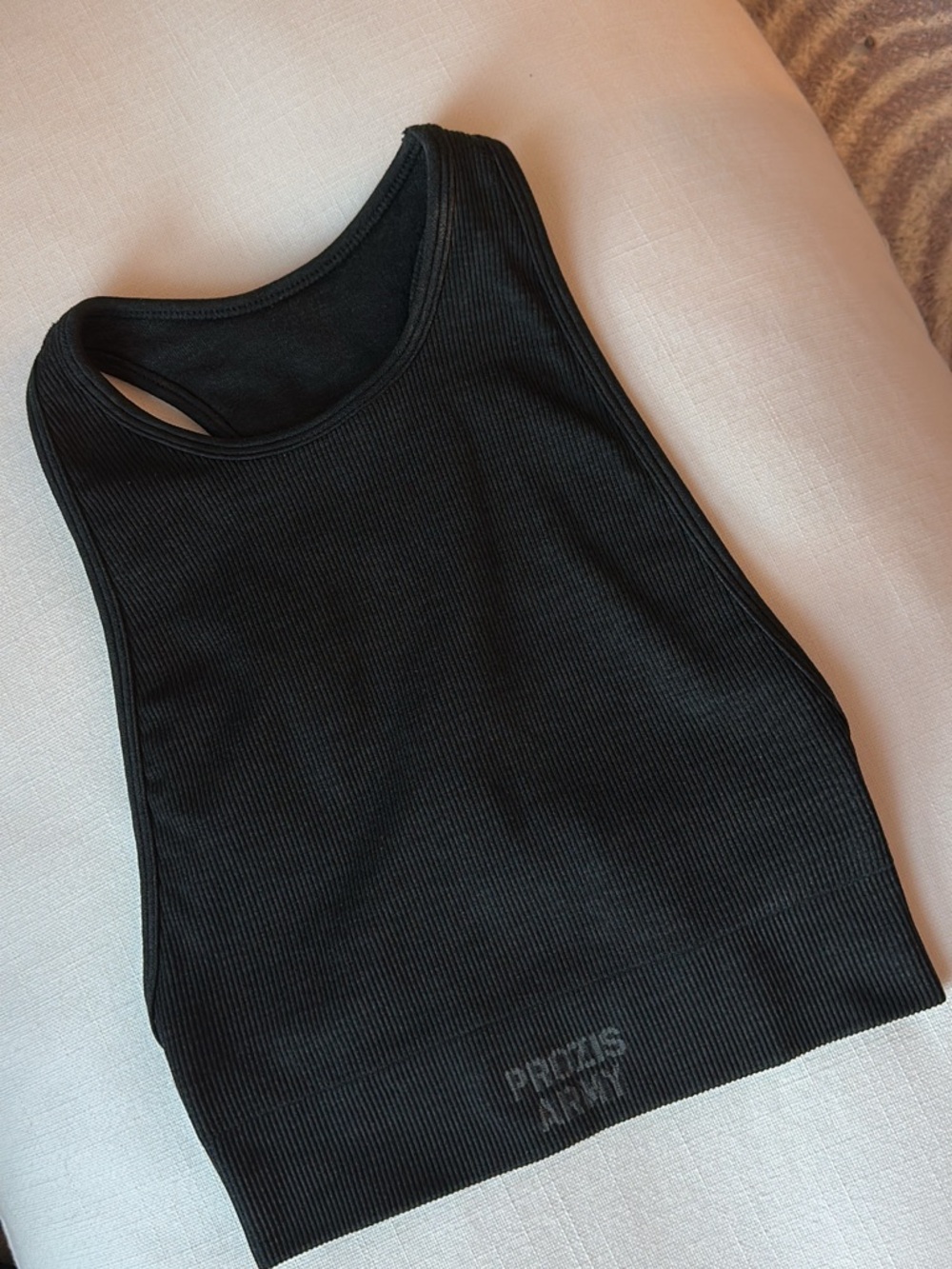 Prozis Black Ribbed Racerback Crop